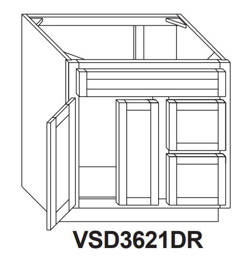 White Beveled Shaker-VSD3621DR