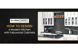 Modern kitchen design with Fabuwood cabinets in glossy white finish